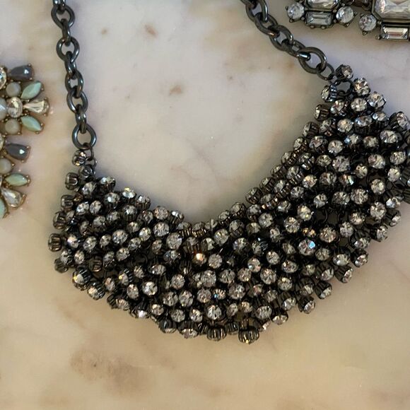 J. Crew Statement Rhinestone Crystal Necklace Trio - Picture 8 of 14